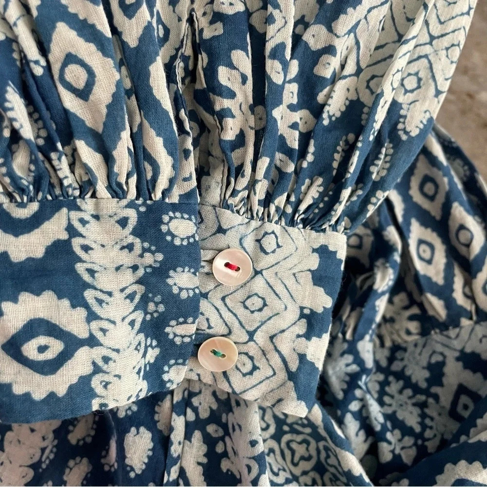Nwt Matta Jade Patchwork Dress In Natural Indigo Size Xs — image 7 of 8